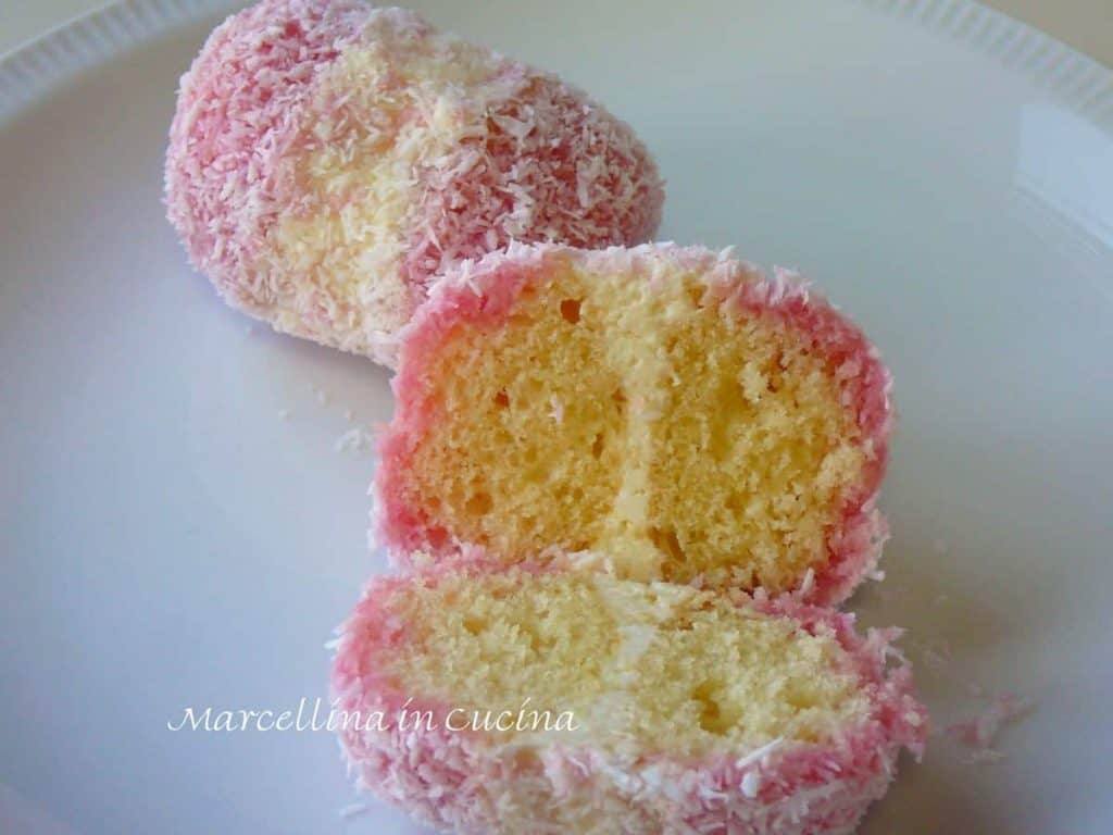 Jelly cake or peach blossoms cut in half