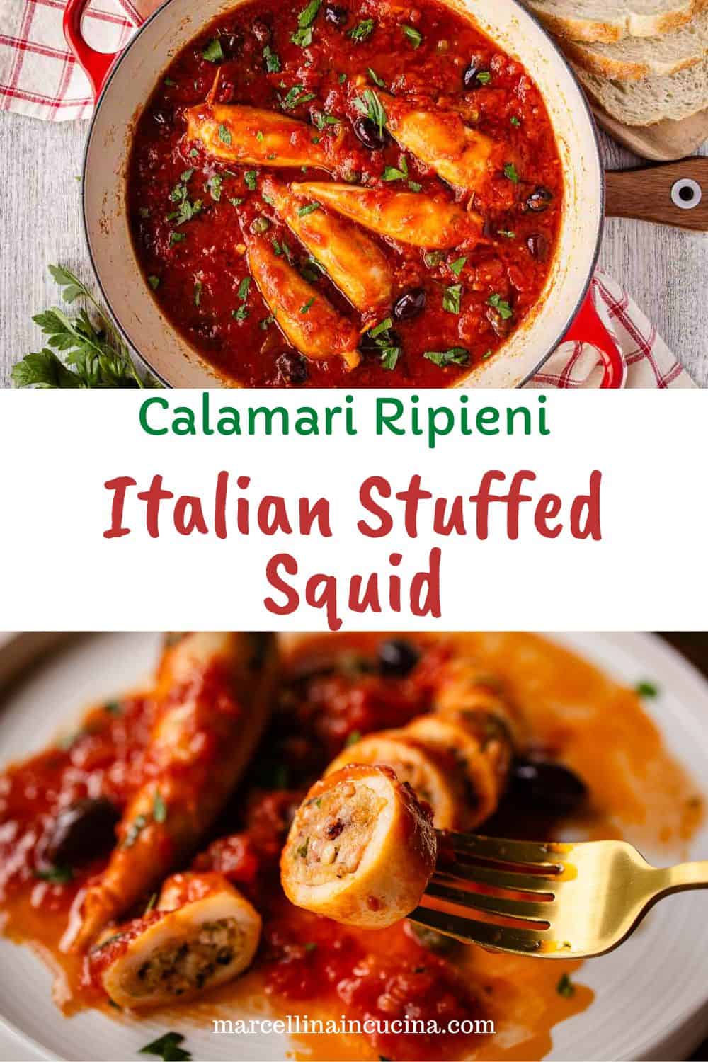 Italian Stuffed Squid in Tomato Sauce
