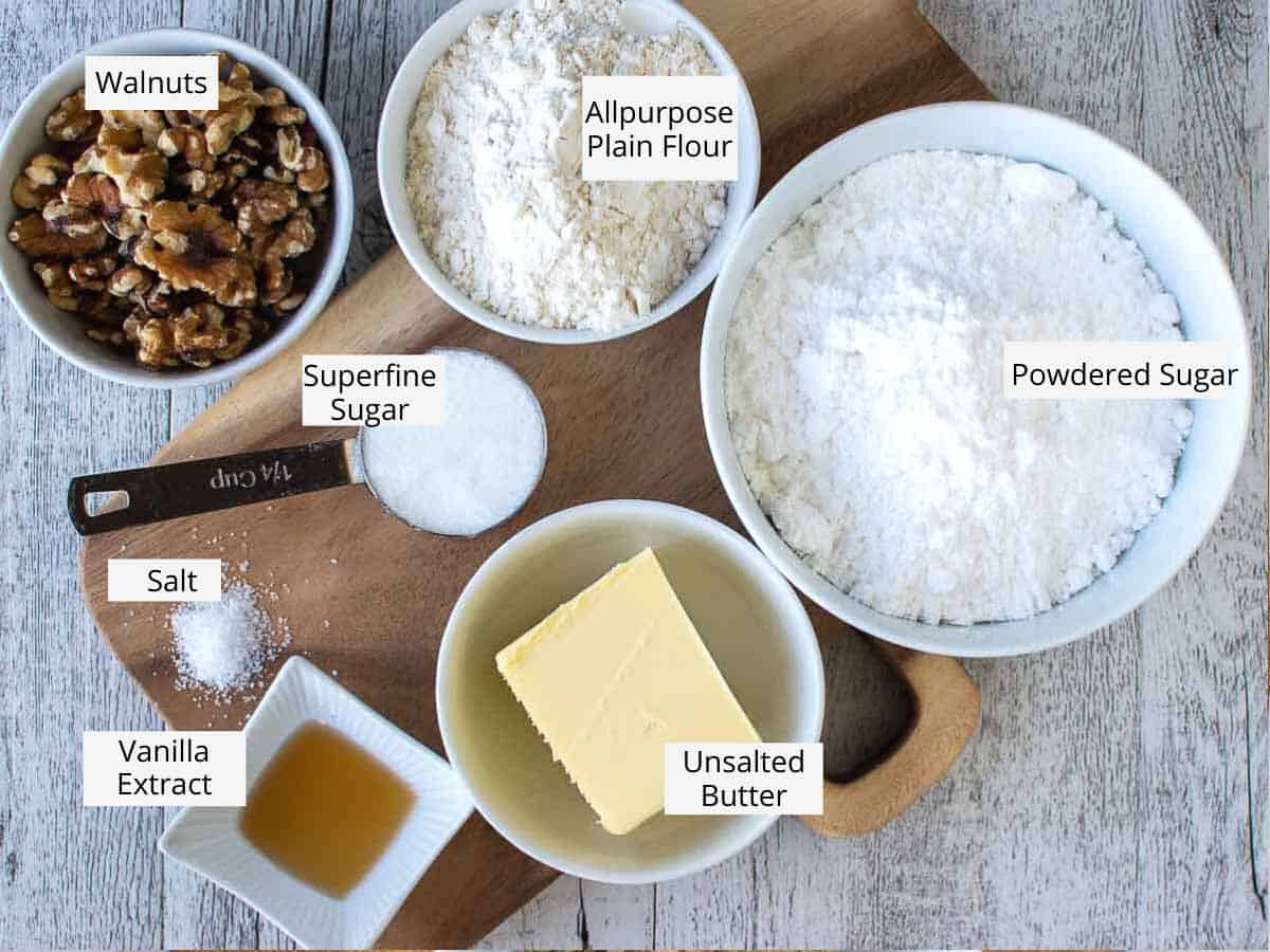 Ingredients as listed in the recipe card viewed from above.