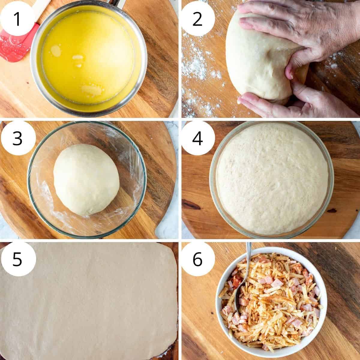 6 step photo collage showing how to make this recipe.