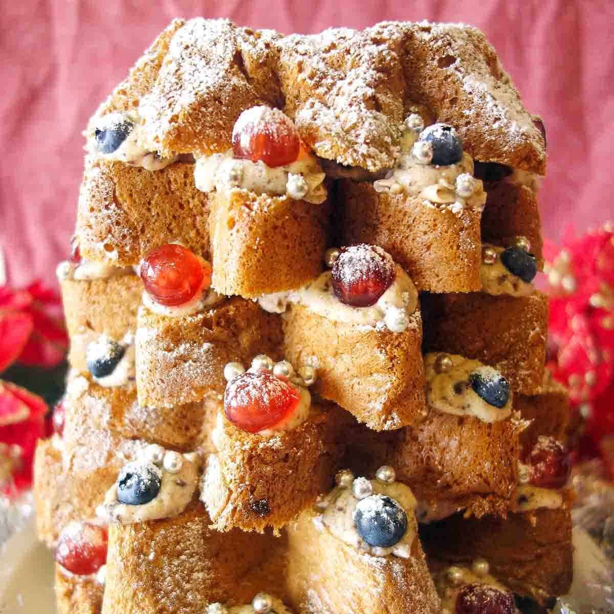 Christmas Tree Cake made with store bought Italian star