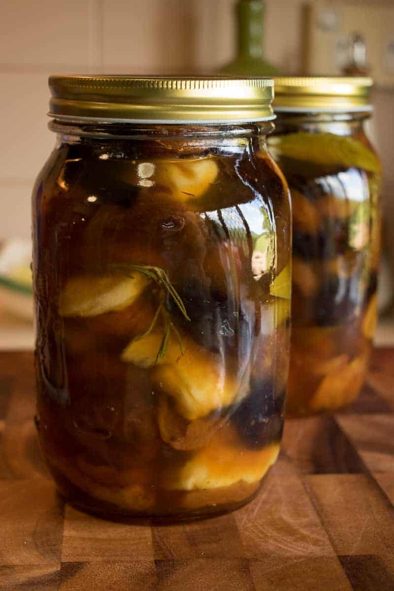 Jar of Spiced dried fruit with rum.