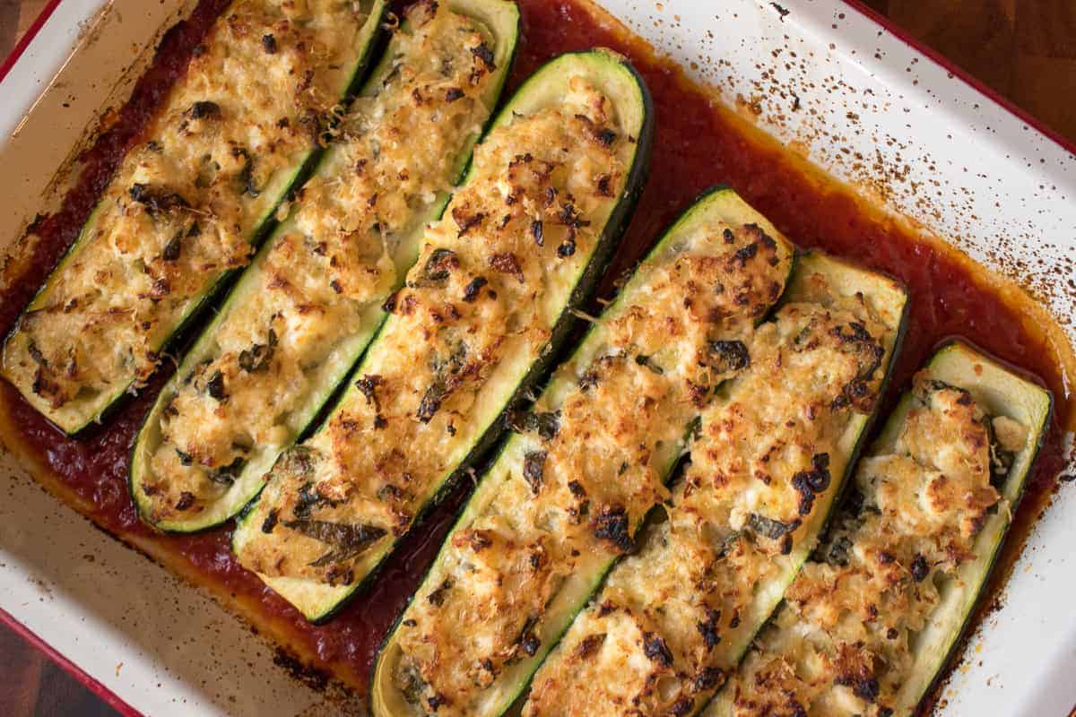 Stuffed Zucchini with Ricotta