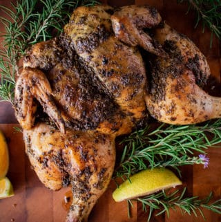 Butterflied Roast Chicken with herbs