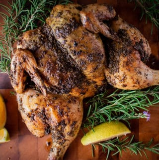 Butterflied Roast Chicken with herbs