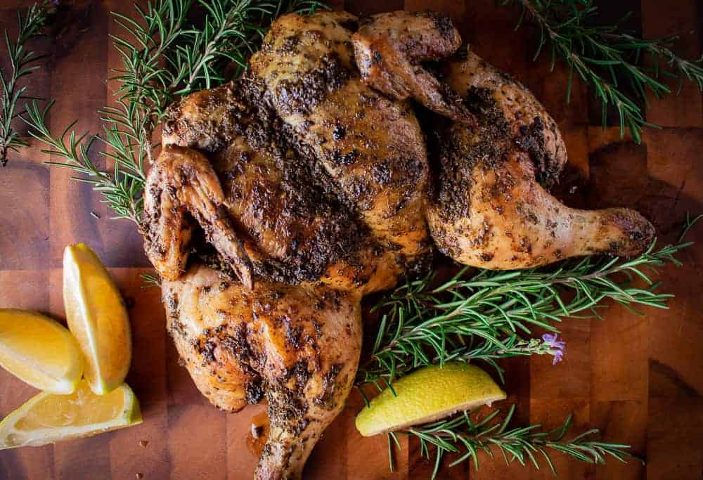 Butterflied Roast Chicken with Herbs