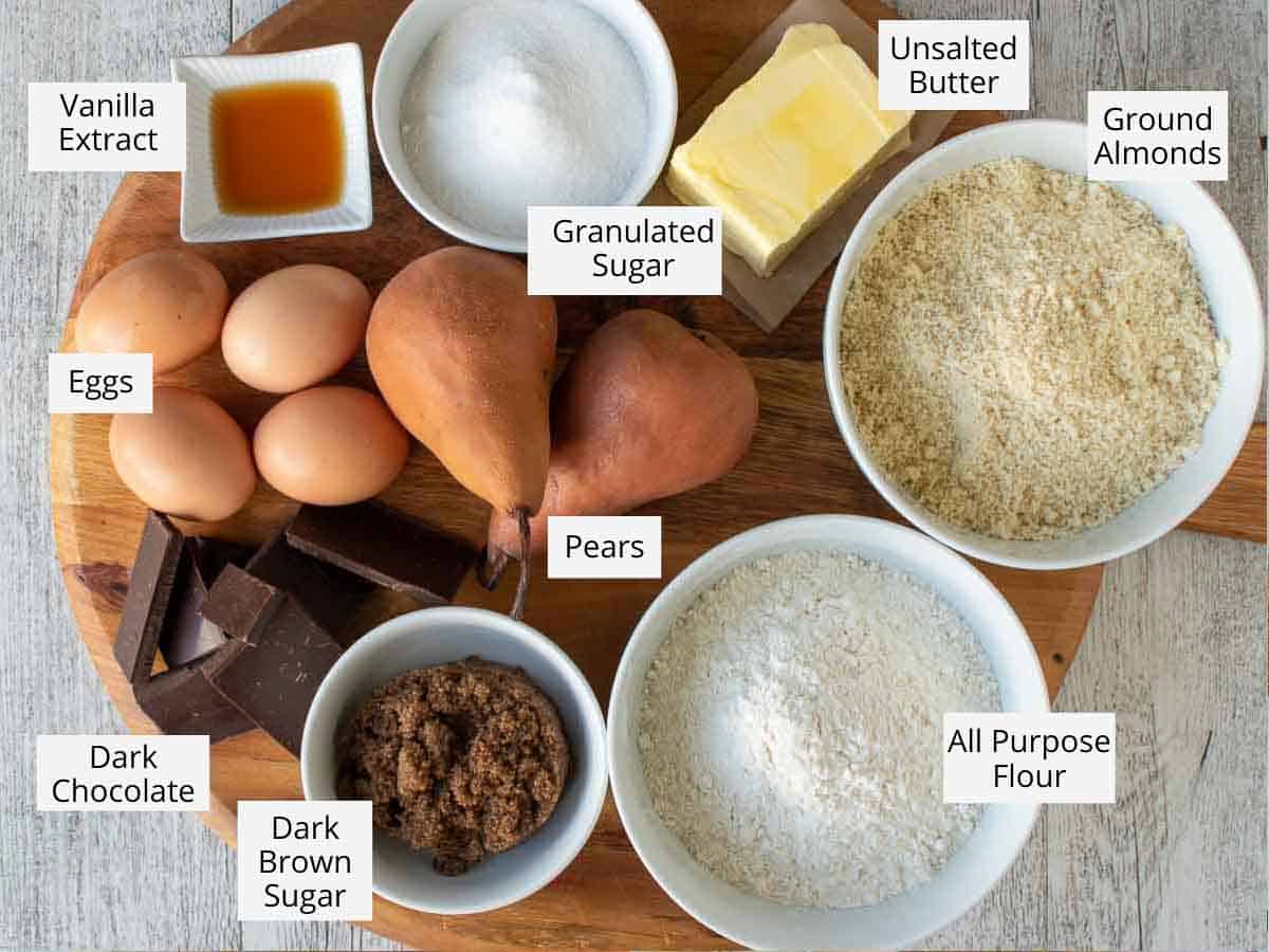The ingredients for this recipe as in the recipe card viewed from above.