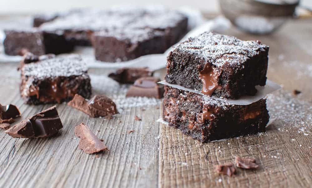easy brownies close up