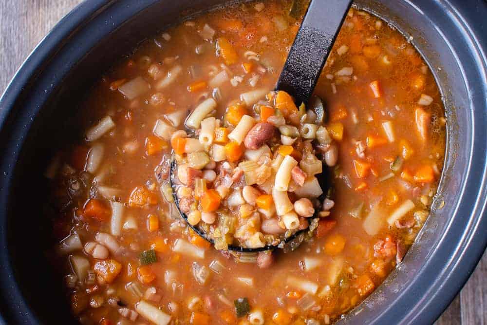 A ladleful of Slow cooker minestrone soup