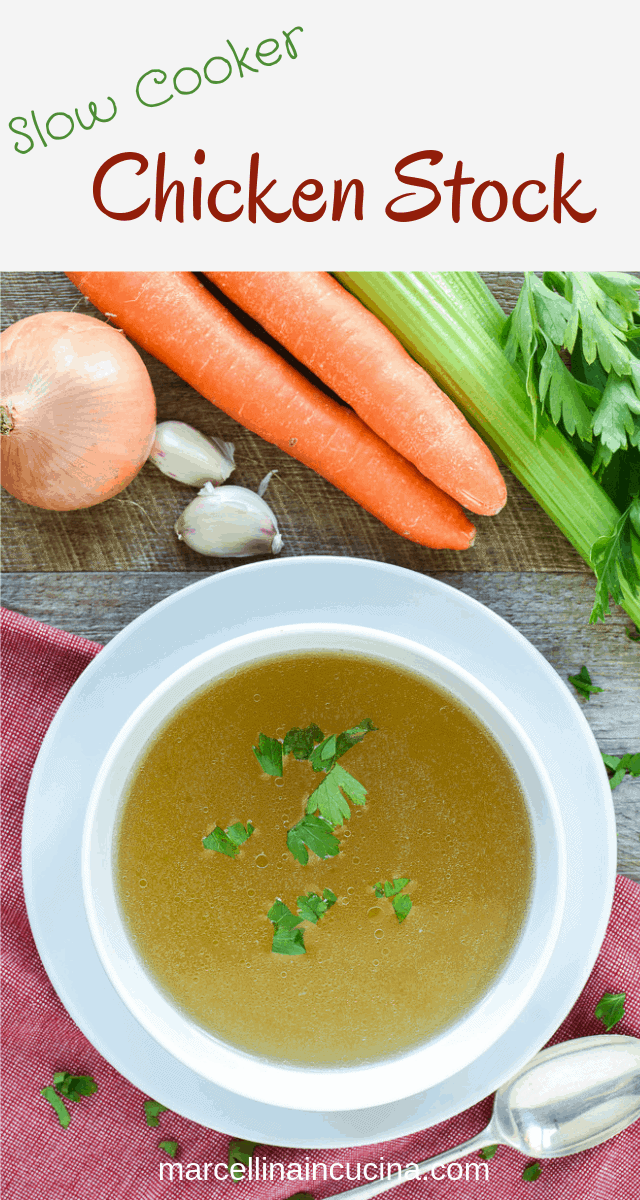 Slow Cooker Chicken Stock Easy and Delicious | Marcellina In Cucina