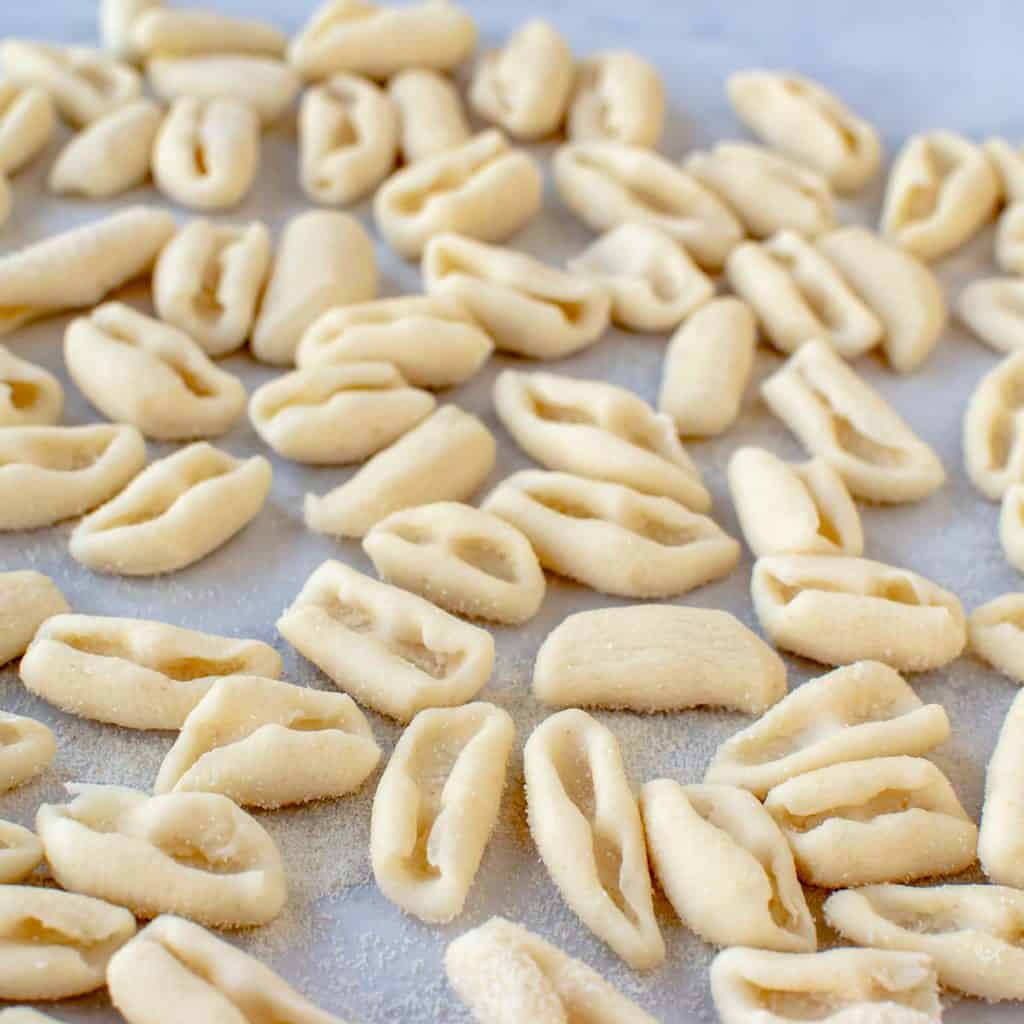 homemade cavatelli pasta