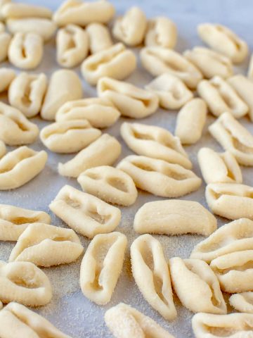 homemade cavatelli pasta