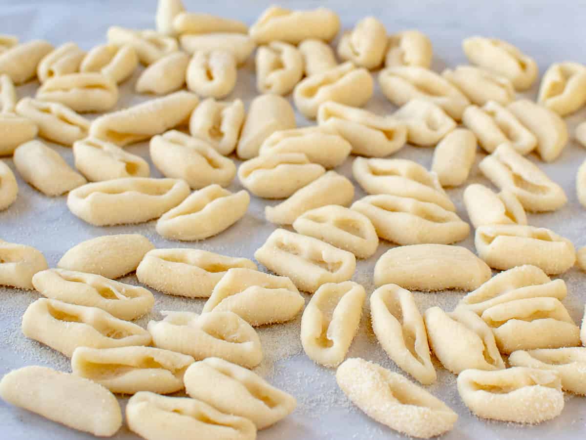 homemade cavatelli pasta