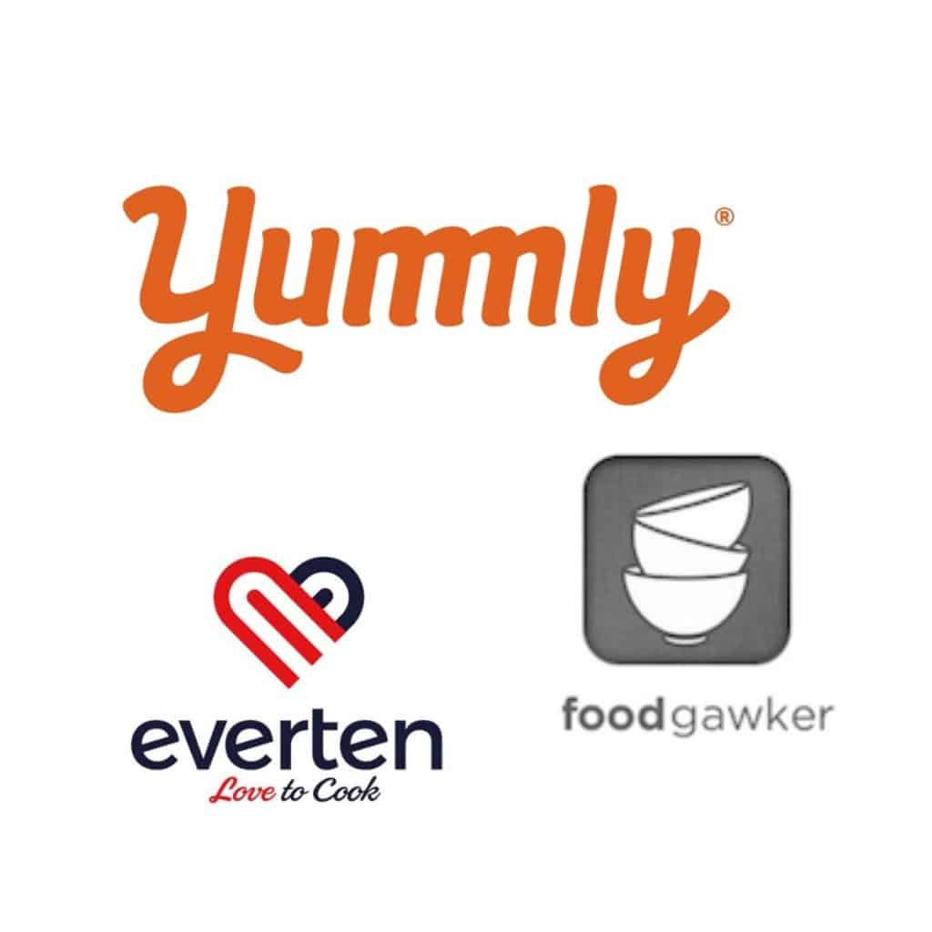 assorted logos - yummly, foodgawker and eveten kitchenware