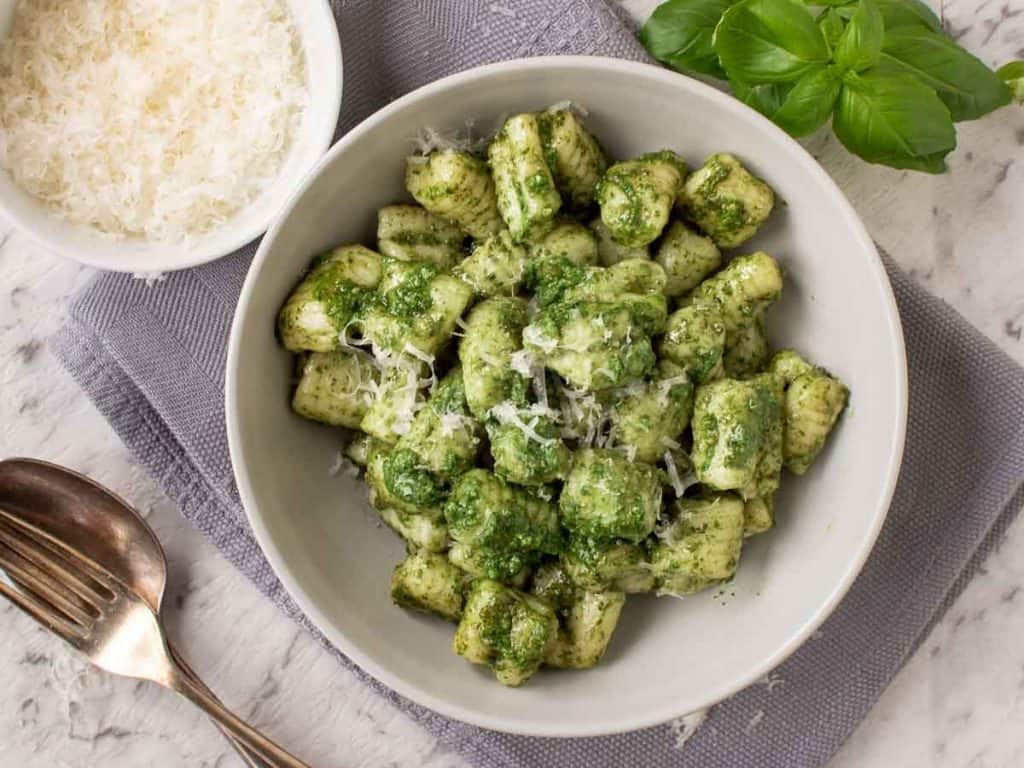 Pesto Gnocchi Made From Scratch