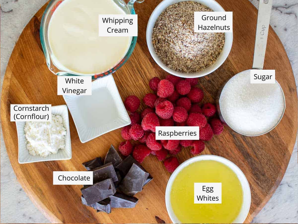 ingredients for raspberry torte.