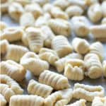 Close of up of hand shaped ricotta pasta.
