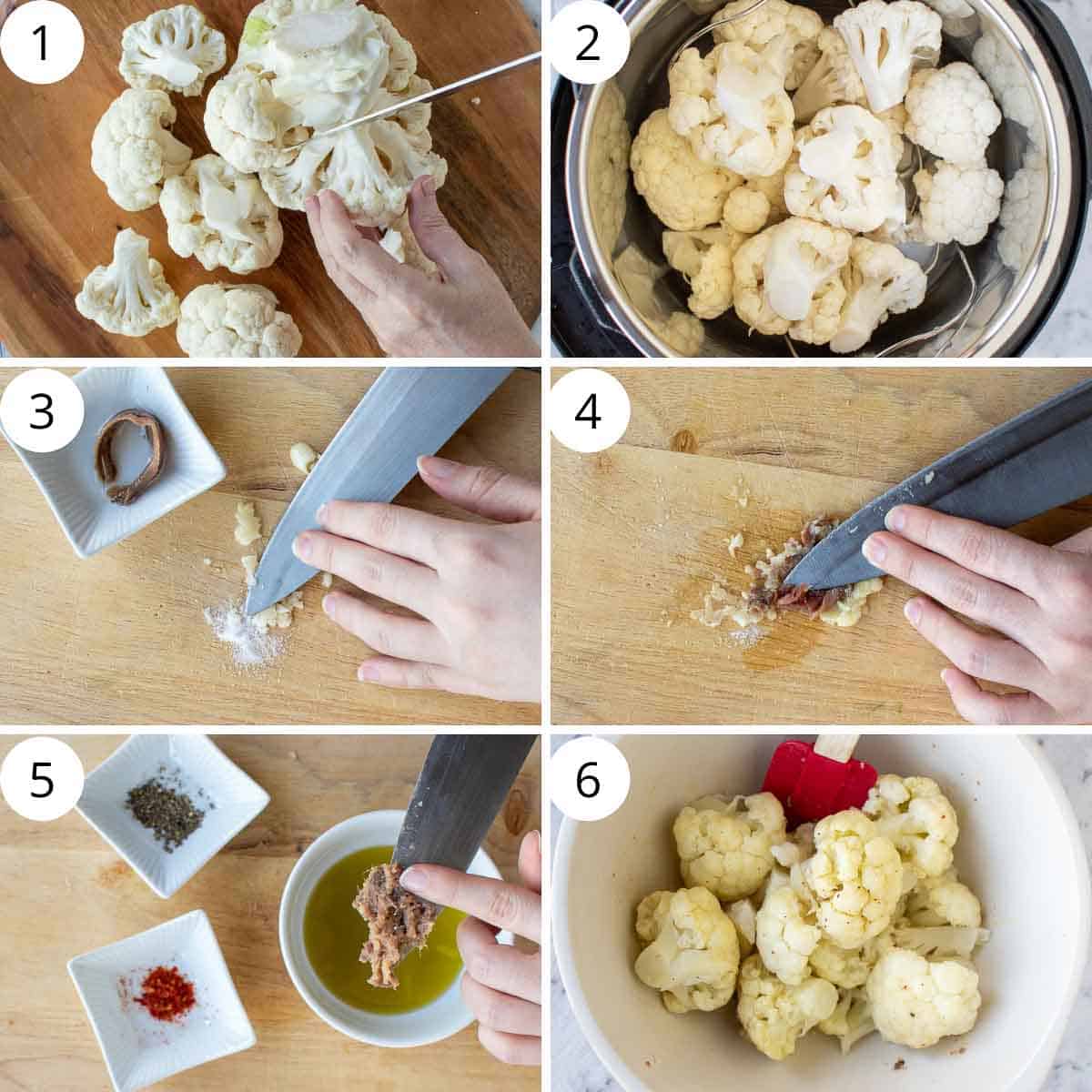 Collage photo of step by step recipe instructions. 
