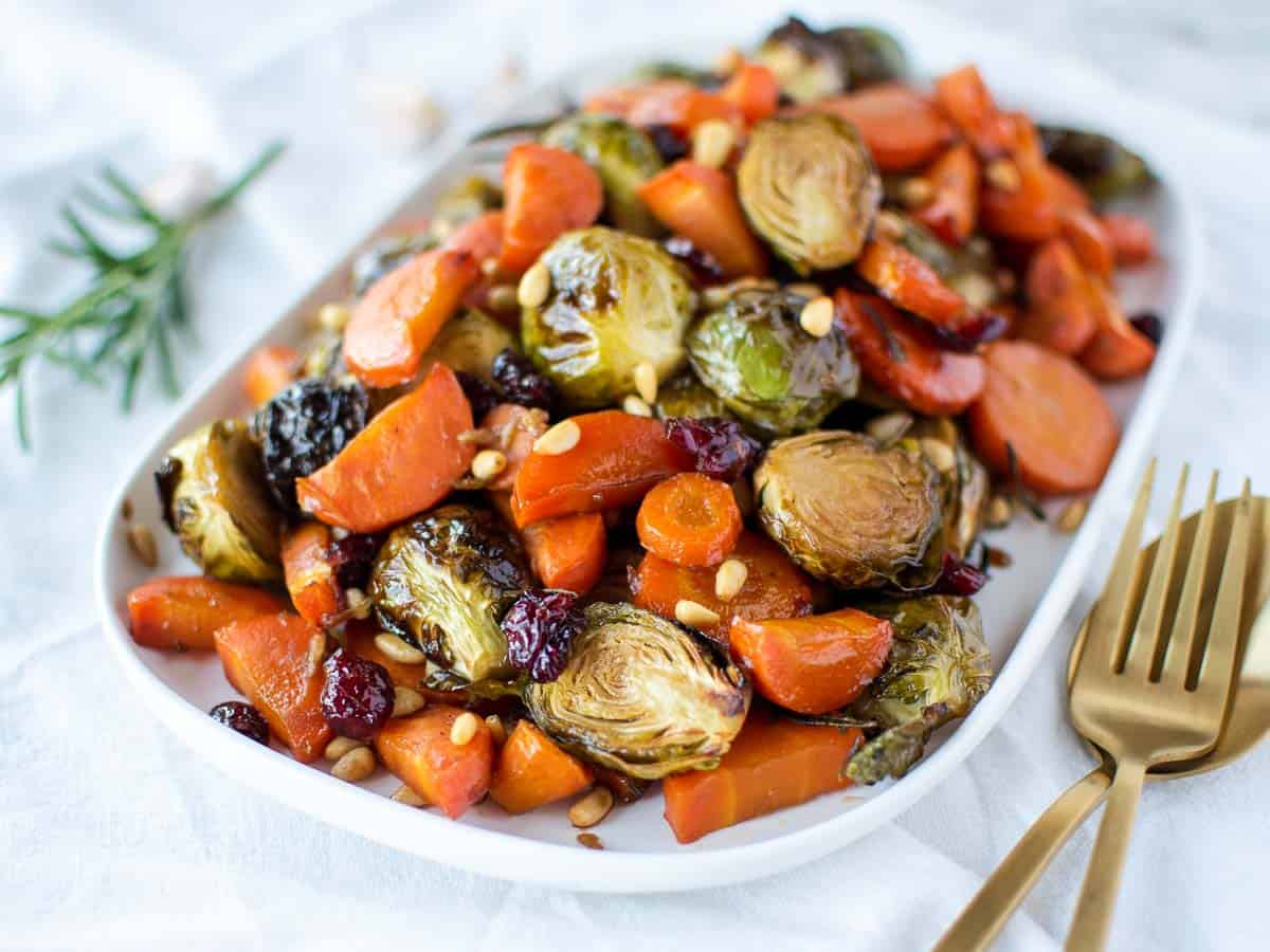 Roasted Brussels Sprouts and Carrots Marcellina in Cucina