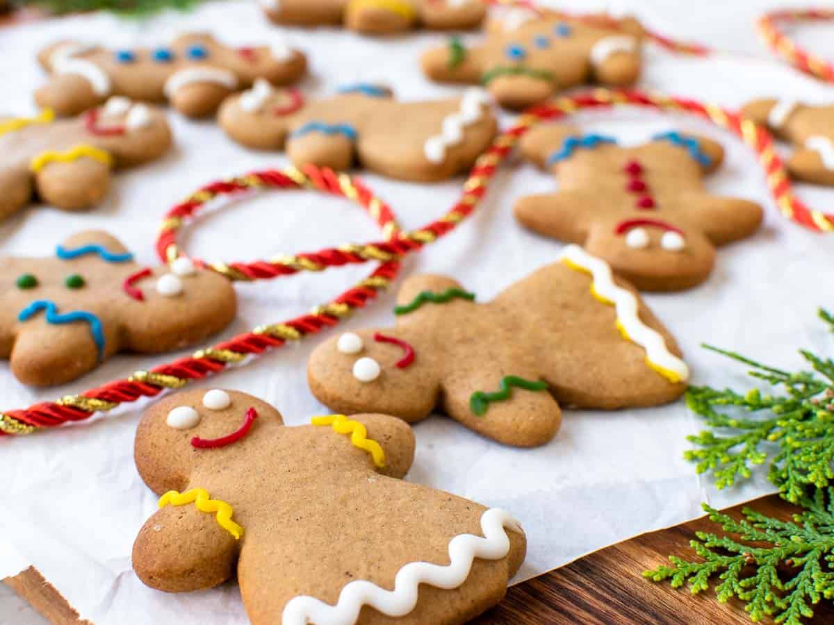 Close up of gingerbread cookies.