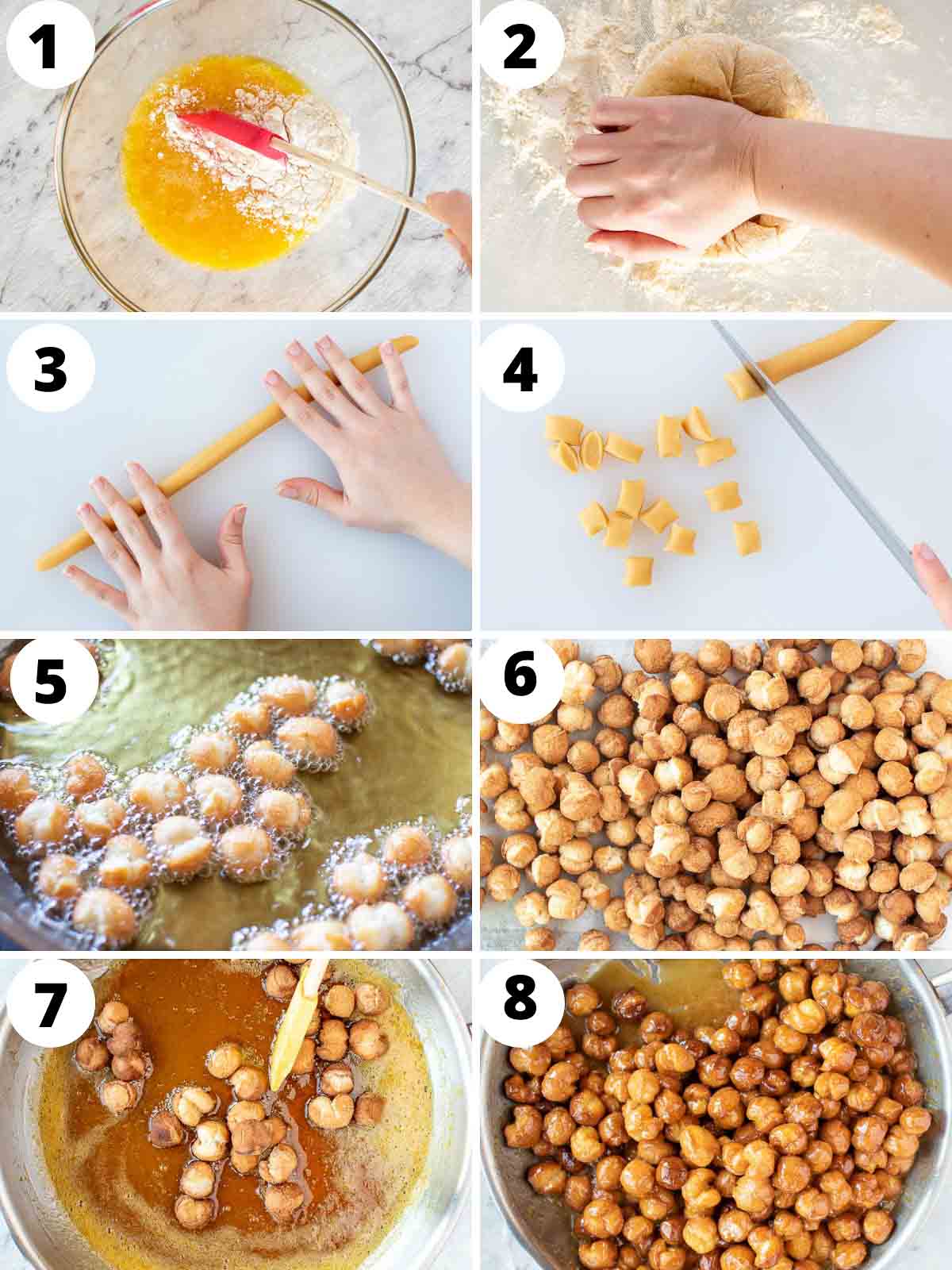 8 step photo collage showing how to make this recipe.