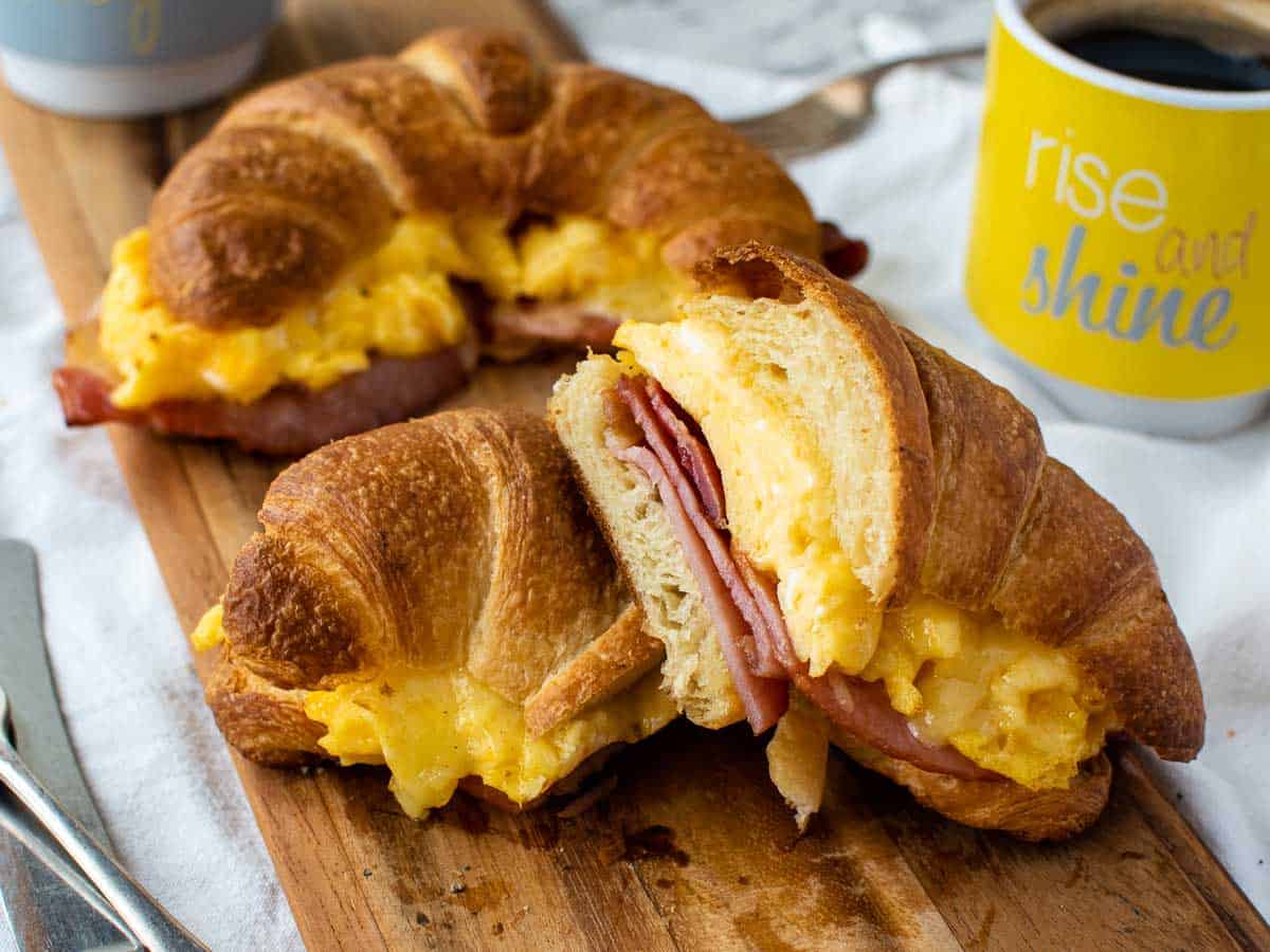 Croissant Breakfast Sandwiches - My Baking Addiction