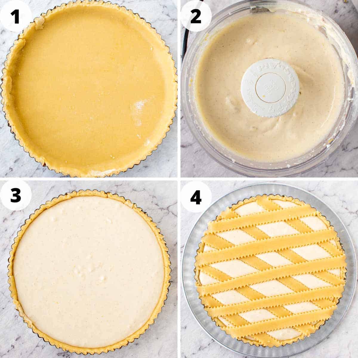 A four step process to making the filling and finishing this recipe.
