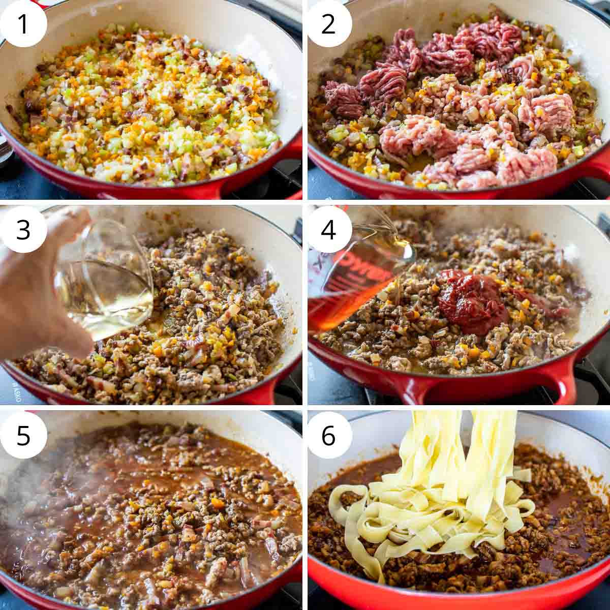 A six step photo collage showing how to make this recipe.