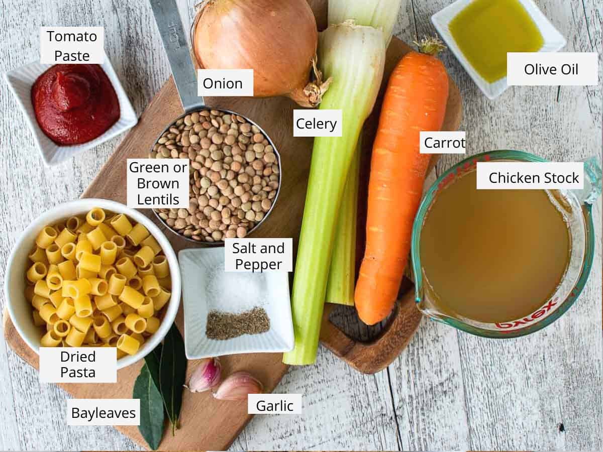 Ingredients required to make this recipe viewed from above.