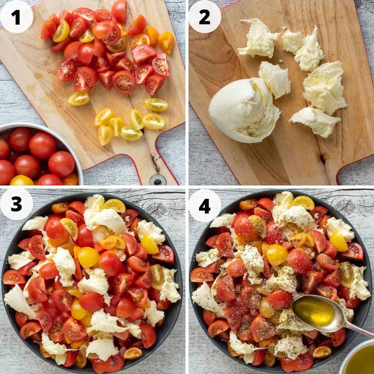 Four step process images to prepare this recipe.
