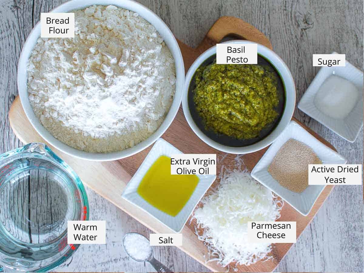The ingredients required to make this recipe viewed from above.
