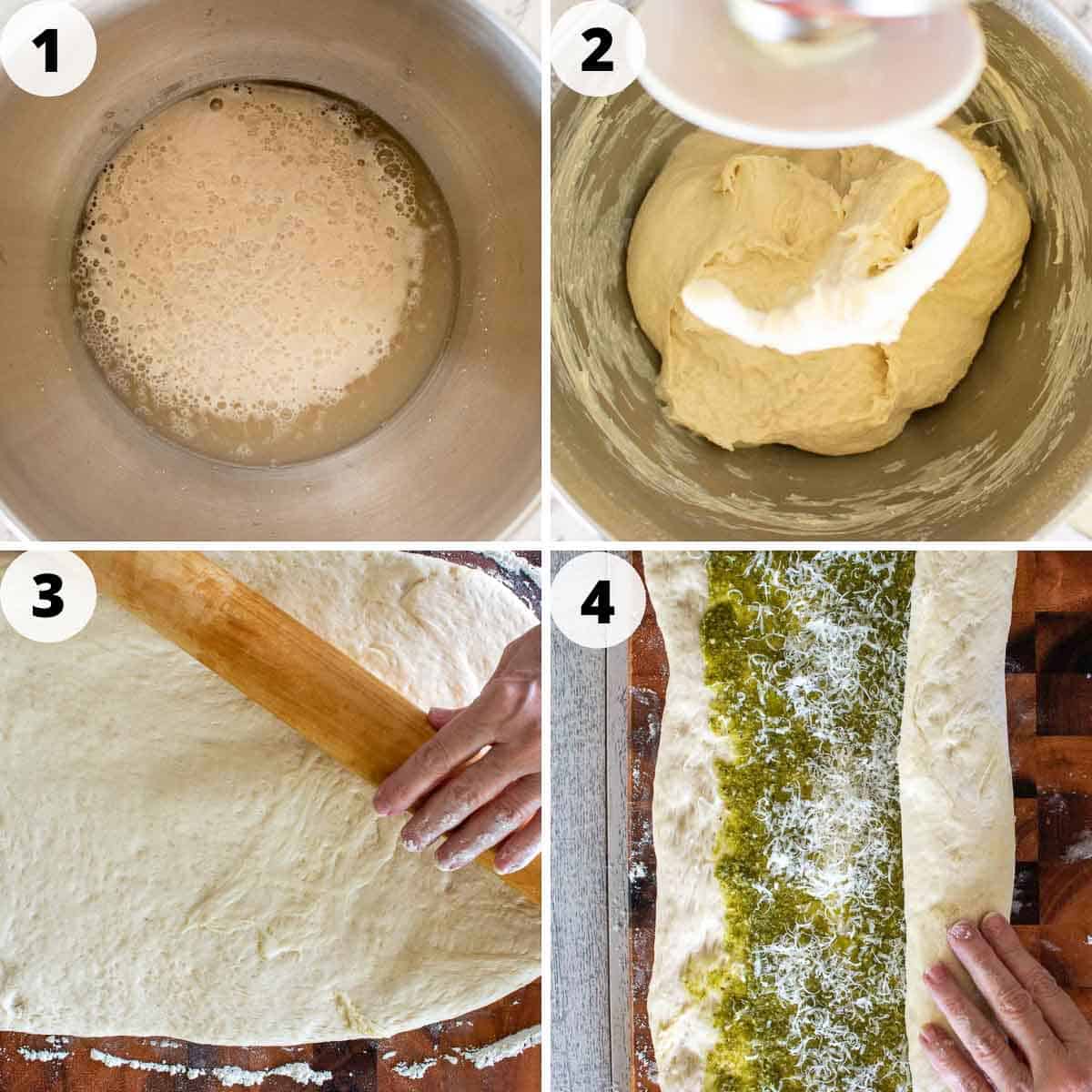 Four step instructions on how to make the dough for this recipe.