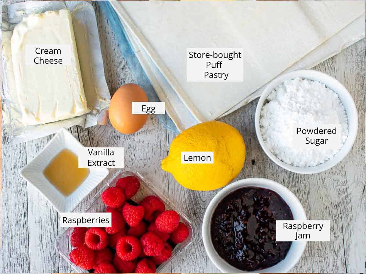 Ingredients required to make the recipe viewed from above.