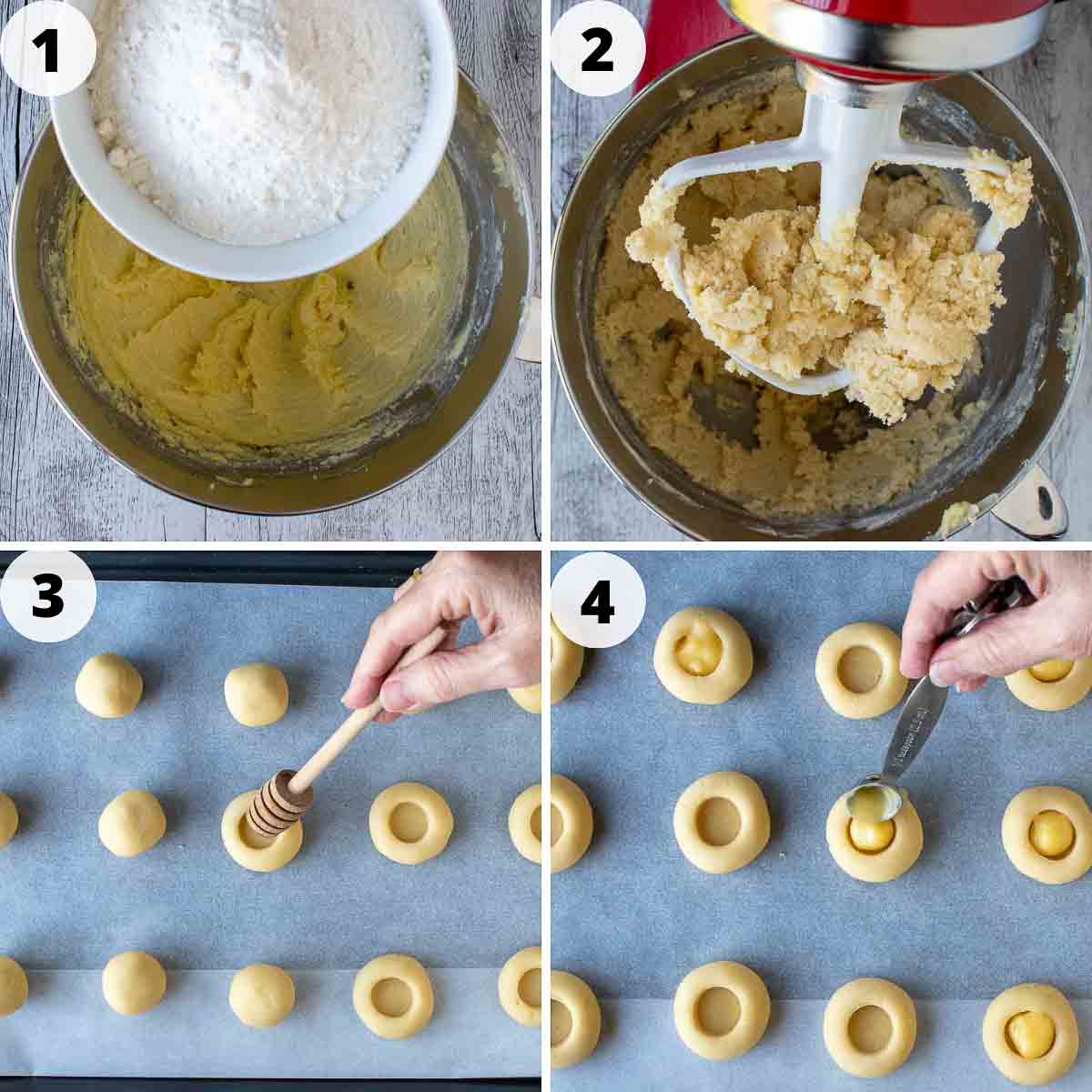 Four step images to make these cookies.