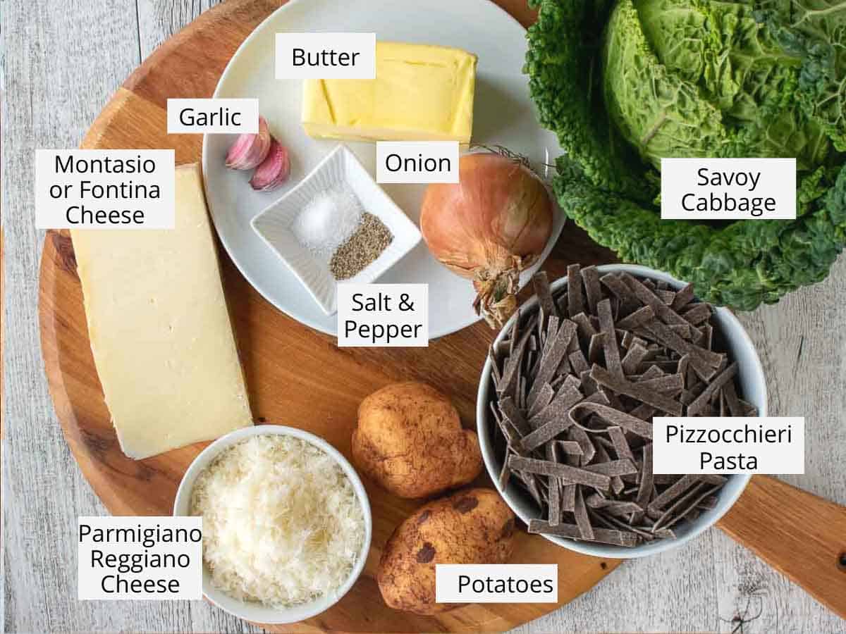 Ingredients for this recipe viewed from above.