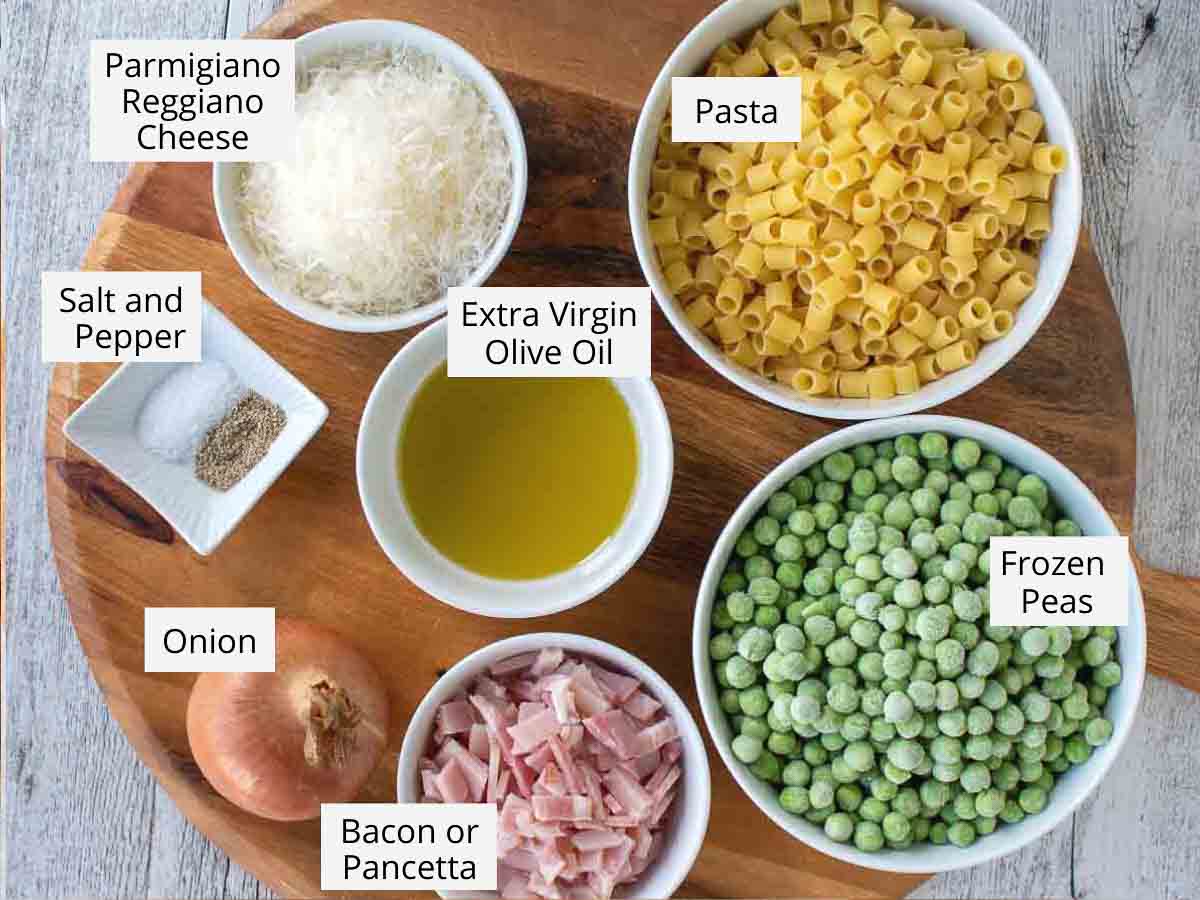 Ingredients for this recipe viewed from above.