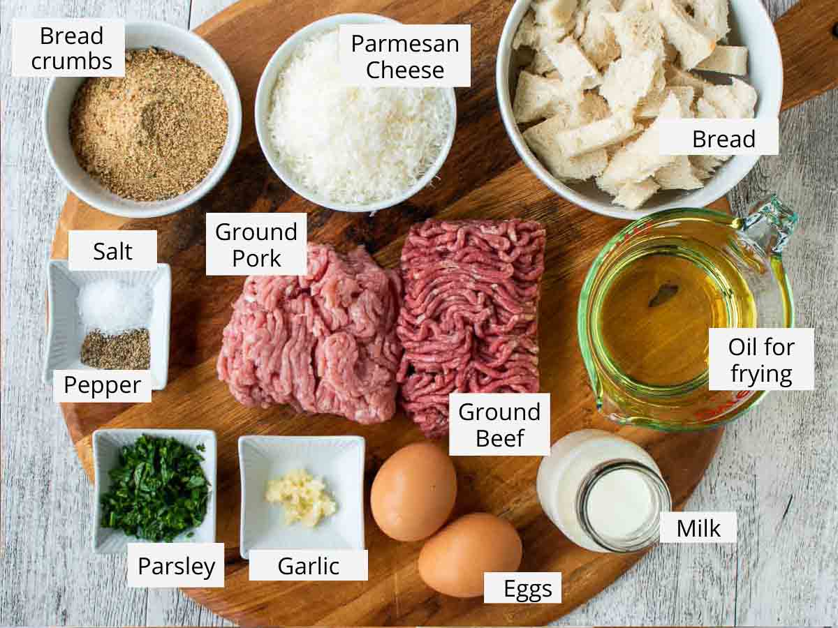 Ingredients for this recipe viewed from above.