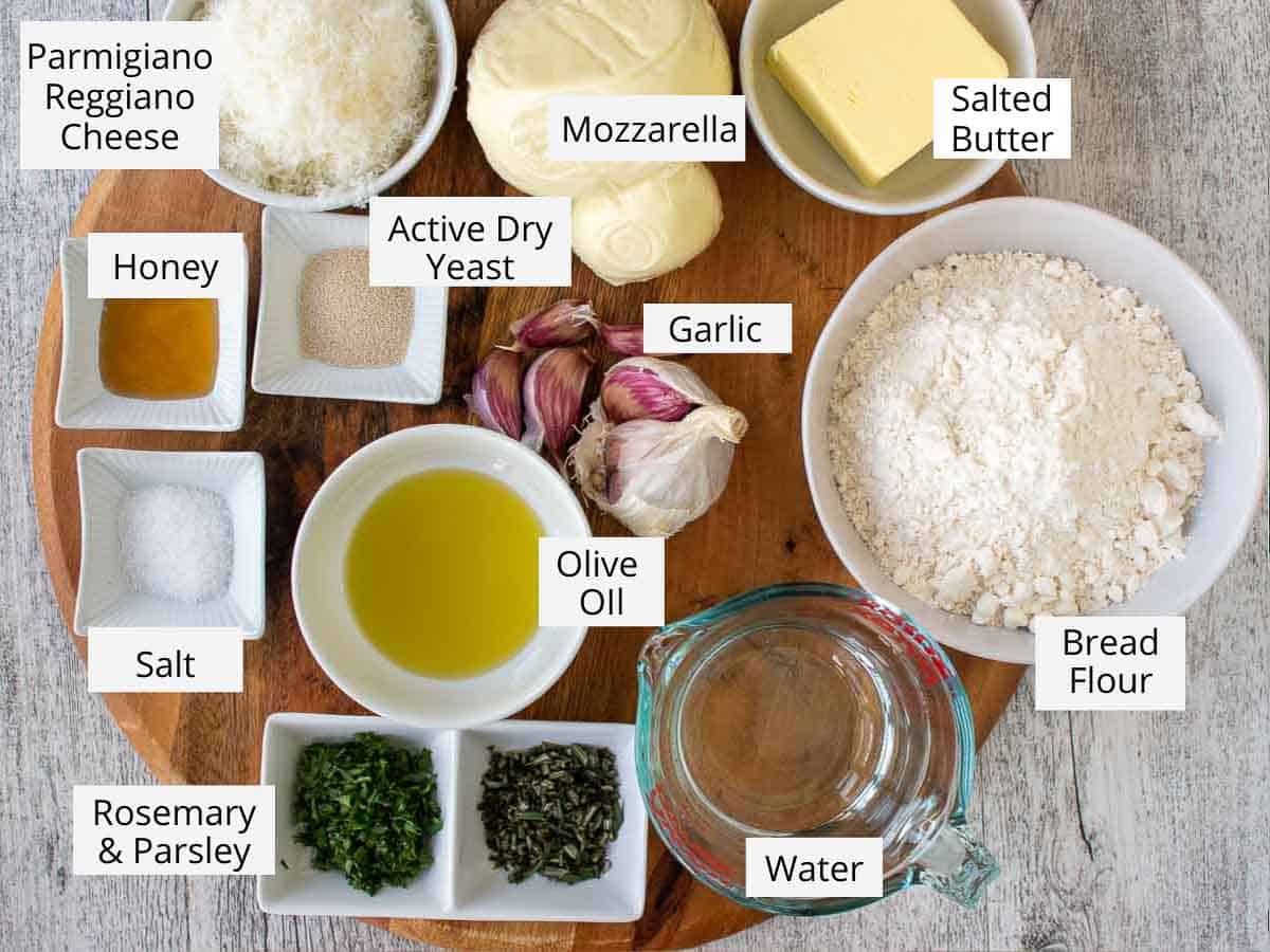 Ingredients for this recipe viewed from above.
