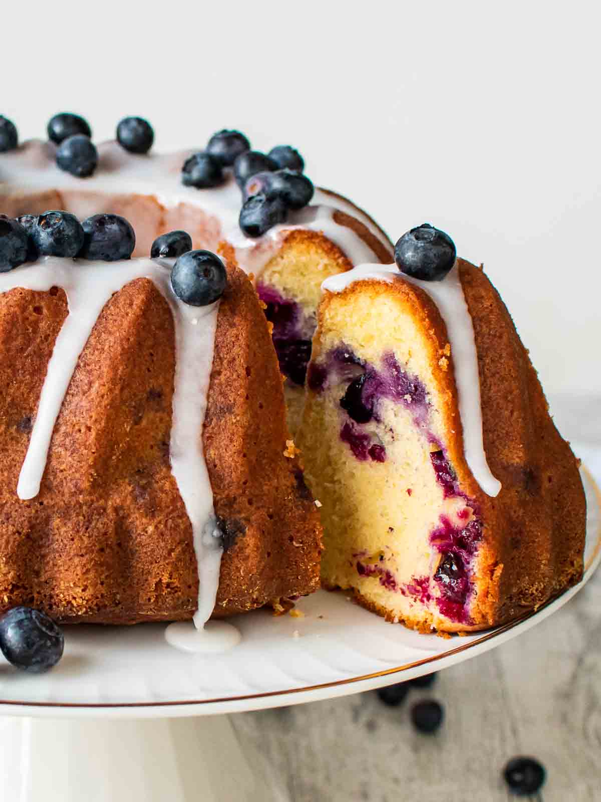 Blueberry Bundt Cake Recipe - with Lemon Powdered Sugar