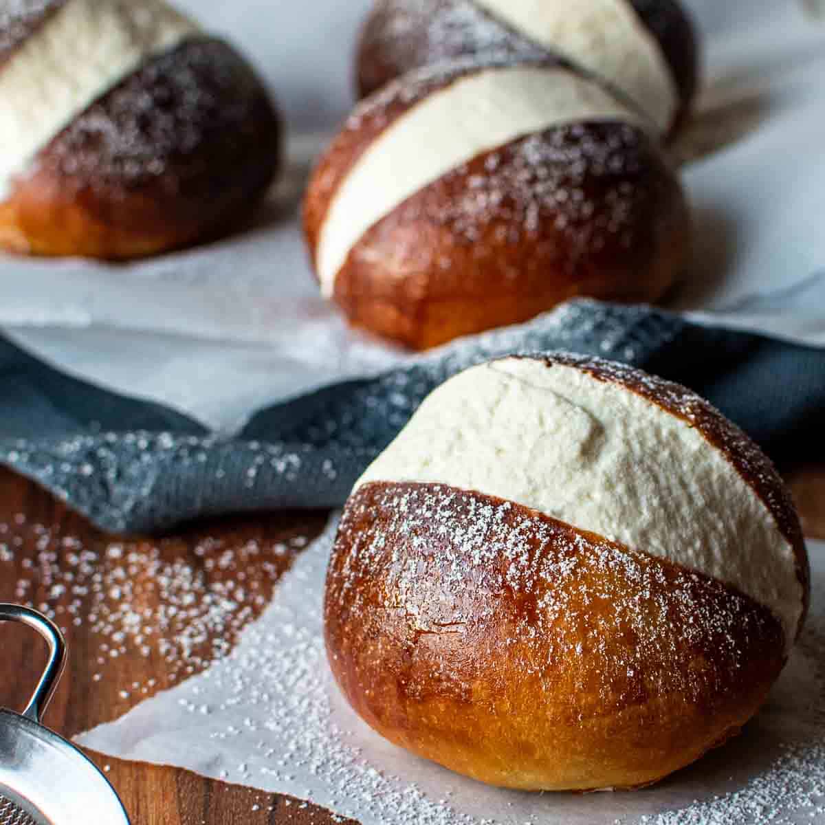 Italian Maritozzi filled with cream.