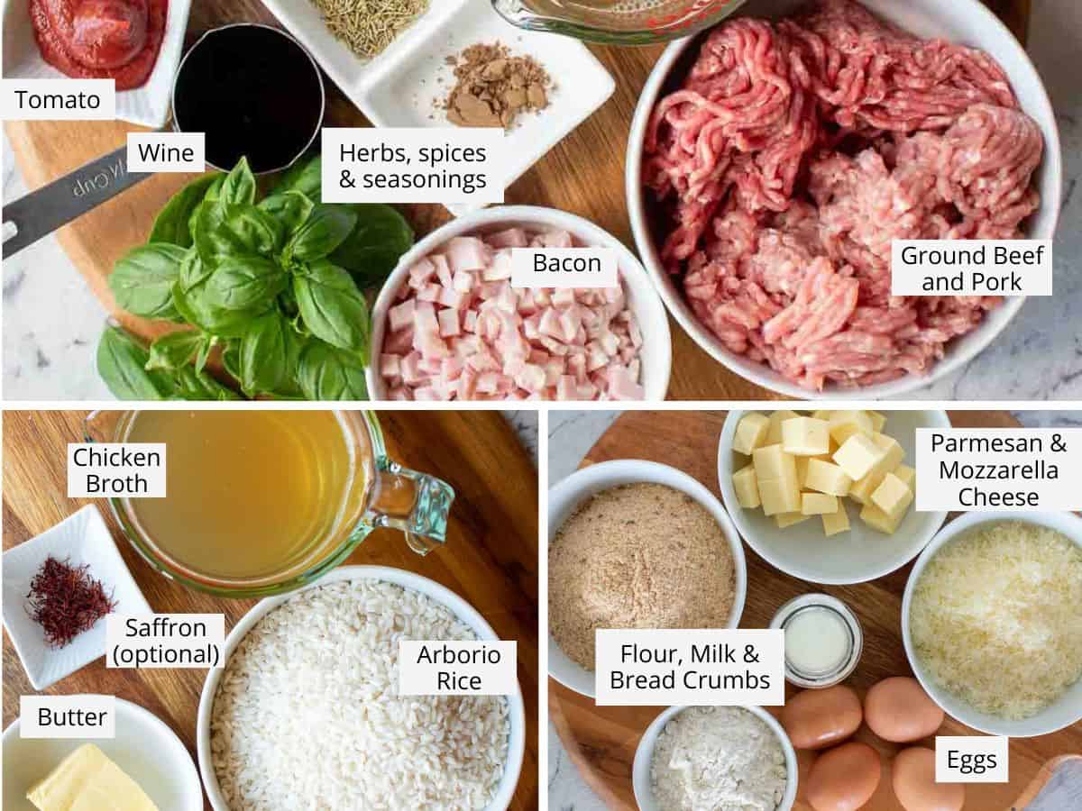 Ingredients for this recipe viewed from above.