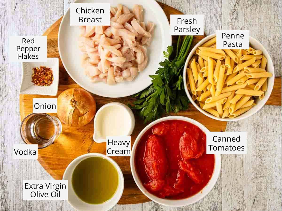 Ingredients for this recipe viewed from above.