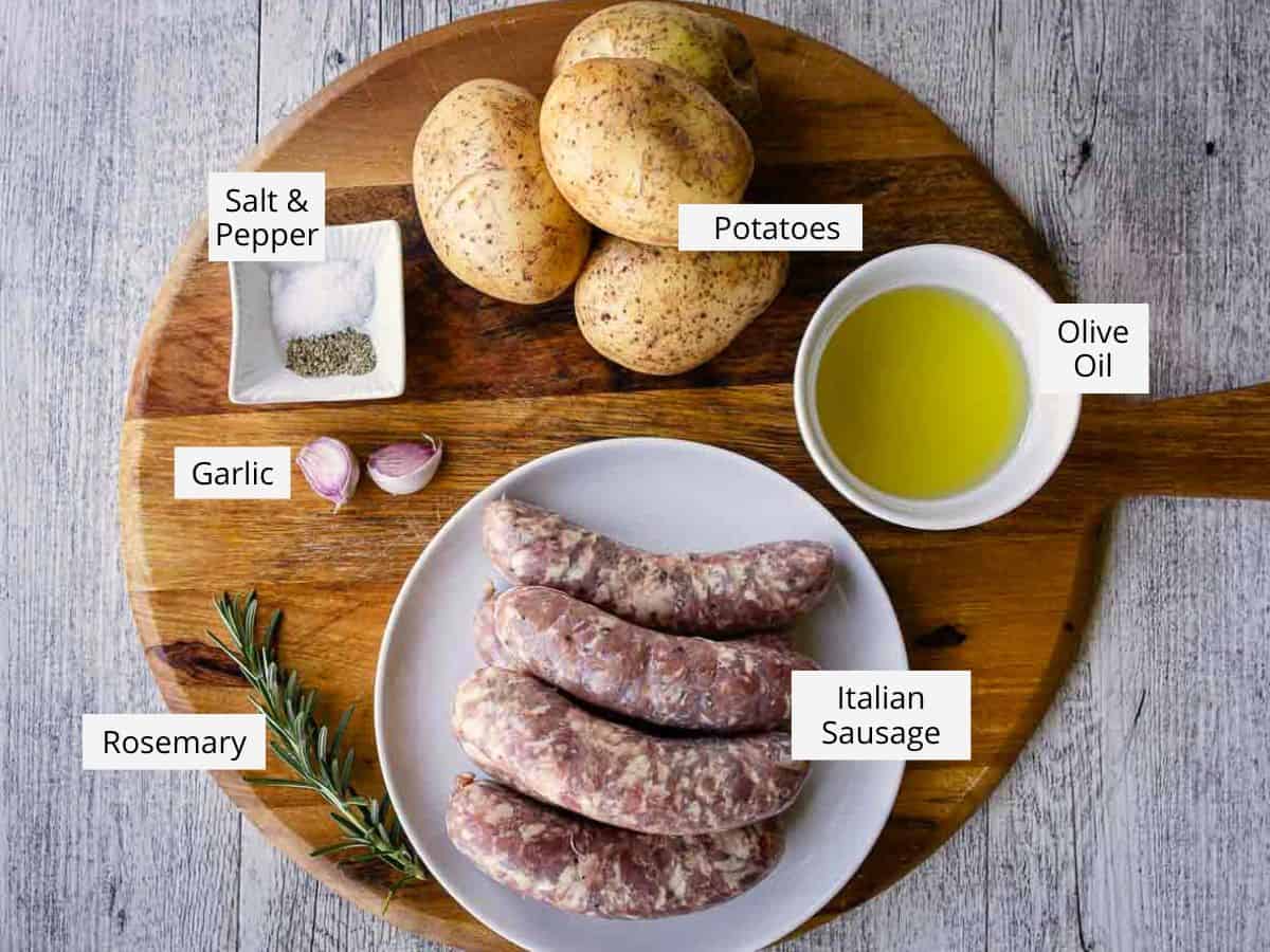 Ingredients required to make the recipe viewed from above.