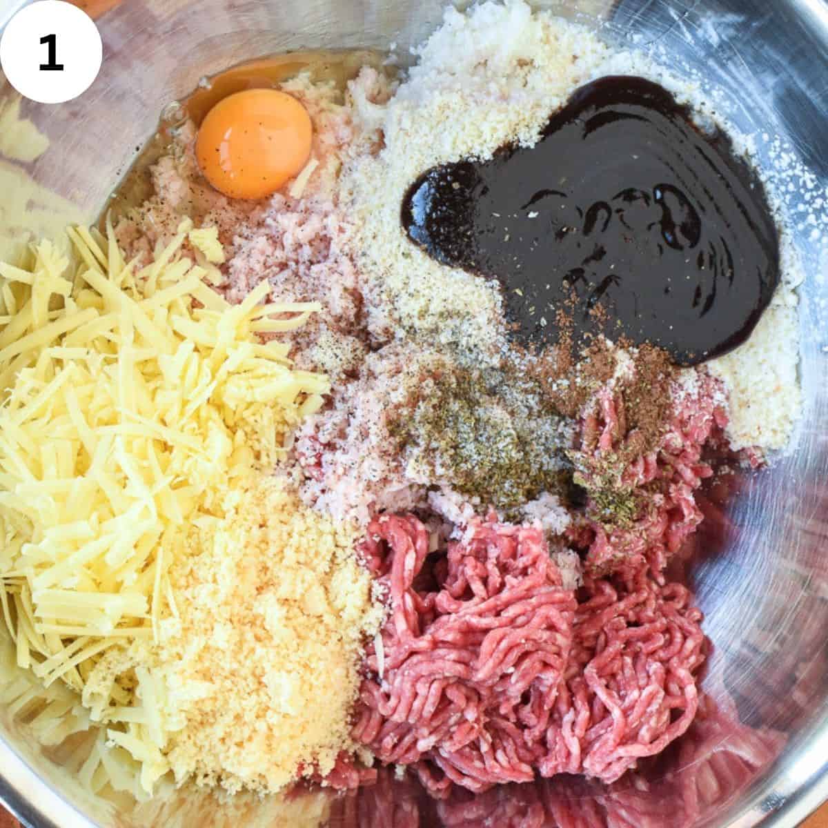 Ingredient for this recipe in a bowl ready for mixing.