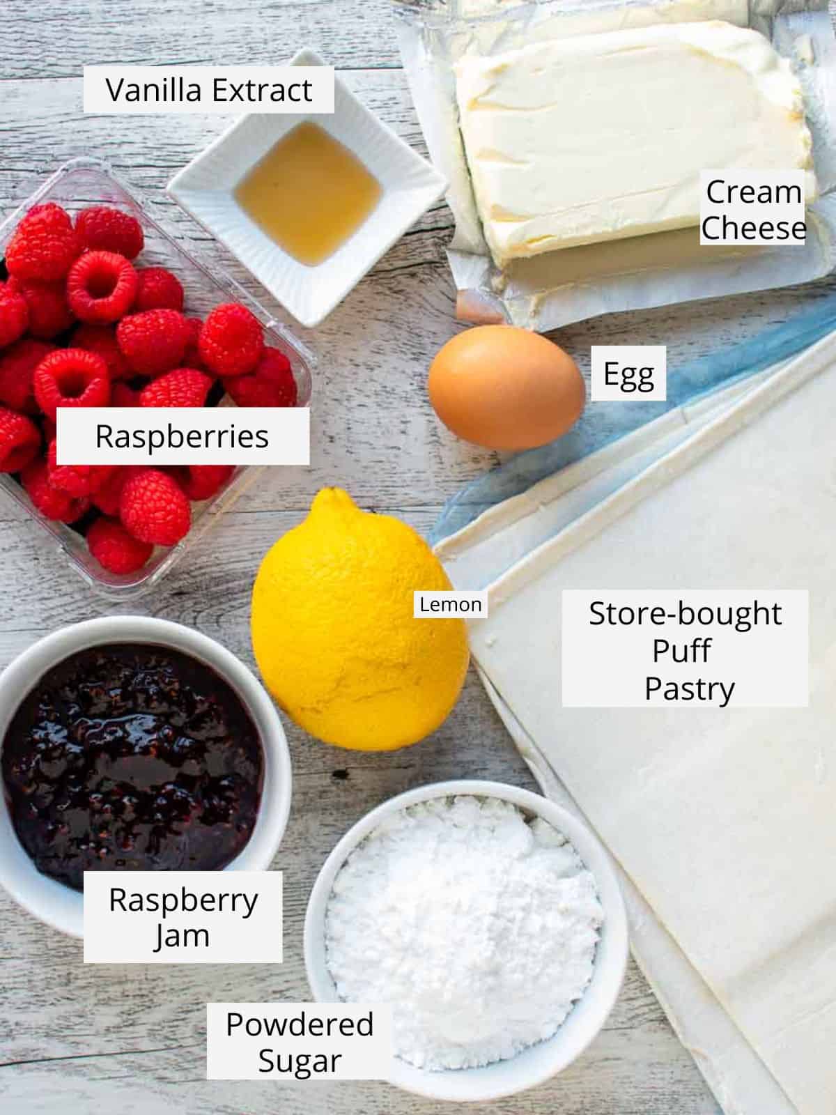 Ingredients for this recipe viewed from above.