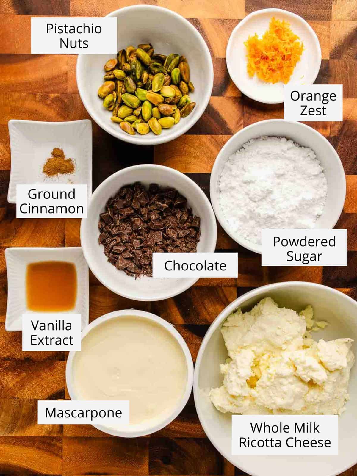 Overhead view of ingredients for this recipe as in the recipe card.